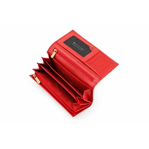 Czerwony portfel damski Puccini – stylowy i praktyczny na co dzień / Red women's Puccini wallet – stylish and practical for everyday use